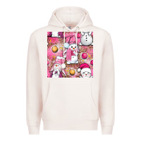 Pale Pink Pink Christmas cute snowman Premium Hoodie - NancyCooperArtShop