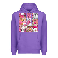 Purple Pink Christmas cute snowman Premium Hoodie - NancyCooperArtShop