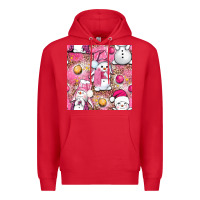 Red Pink Christmas cute snowman Premium Hoodie - NancyCooperArtShop