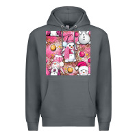 Rock Pink Christmas cute snowman Premium Hoodie - NancyCooperArtShop