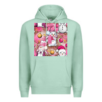 Seafoam Pink Christmas cute snowman Premium Hoodie - NancyCooperArtShop