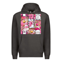 Smoke Pink Christmas cute snowman Premium Hoodie - NancyCooperArtShop