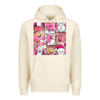 Tofu Pink Christmas cute snowman Premium Hoodie - NancyCooperArtShop