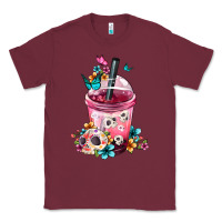 Burgundy mexican day of the dead skulls coffee cup Classic Tee - FaDigitalArtStudio