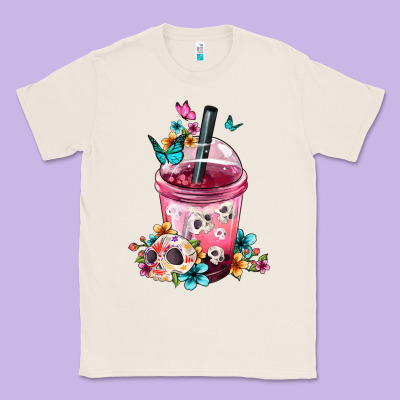 Mexican Day Of The Dead Skulls Coffee Cup Classic Tee Designed By Fadigitalartstudio