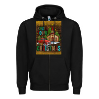 Black small town christmas church Zipper Hoodie - AdoDesignShop
