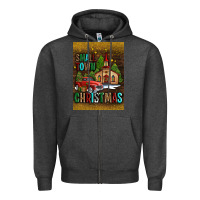 Charcoal Heather small town christmas church Zipper Hoodie - AdoDesignShop