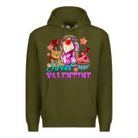 Army Green sweet valentine Premium Hoodie - AdoDesignShop