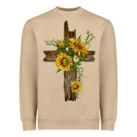Sunflower Cross Heavyweight Sweatshirt | Teevron