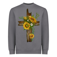 Storm sunflower cross Heavyweight Sweatshirt - texasbilliewilder
