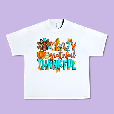 Crazy Grateful Thankful Urban Heavy Tee Designed By Zillion Design Studio