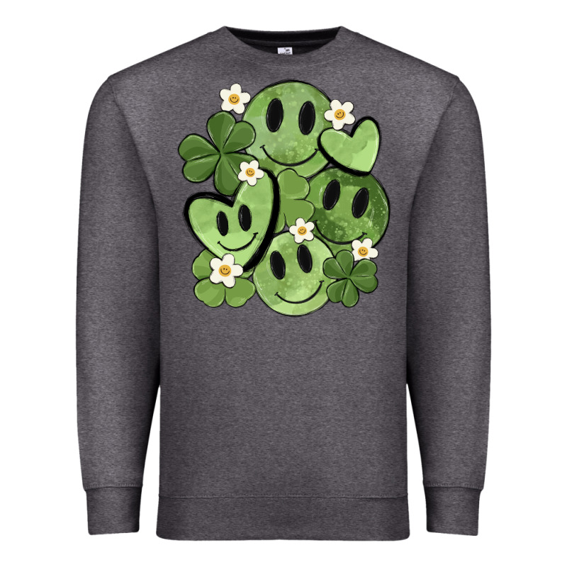 St. Patrick's Day Green Smile Premium Sweatshirt by MaliasSmallBusiness | Teevron