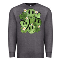 Charcoal Heather st. patrick's day green smile Premium Sweatshirt - MaliasSmallBusiness