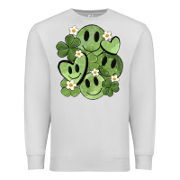 Dove Grey st. patrick's day green smile Premium Sweatshirt - MaliasSmallBusiness