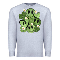 Heather Grey st. patrick's day green smile Premium Sweatshirt - MaliasSmallBusiness