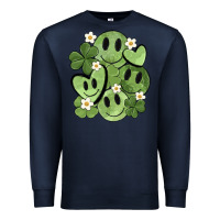 Navy st. patrick's day green smile Premium Sweatshirt - MaliasSmallBusiness