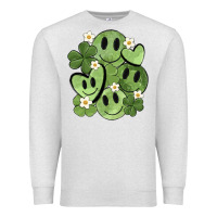 Oatmeal Heather st. patrick's day green smile Premium Sweatshirt - MaliasSmallBusiness