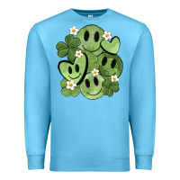 Ocean Blue st. patrick's day green smile Premium Sweatshirt - MaliasSmallBusiness