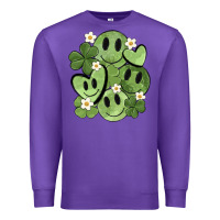 Purple st. patrick's day green smile Premium Sweatshirt - MaliasSmallBusiness