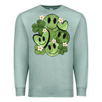 Seafoam st. patrick's day green smile Premium Sweatshirt - MaliasSmallBusiness