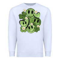 White st. patrick's day green smile Premium Sweatshirt - MaliasSmallBusiness
