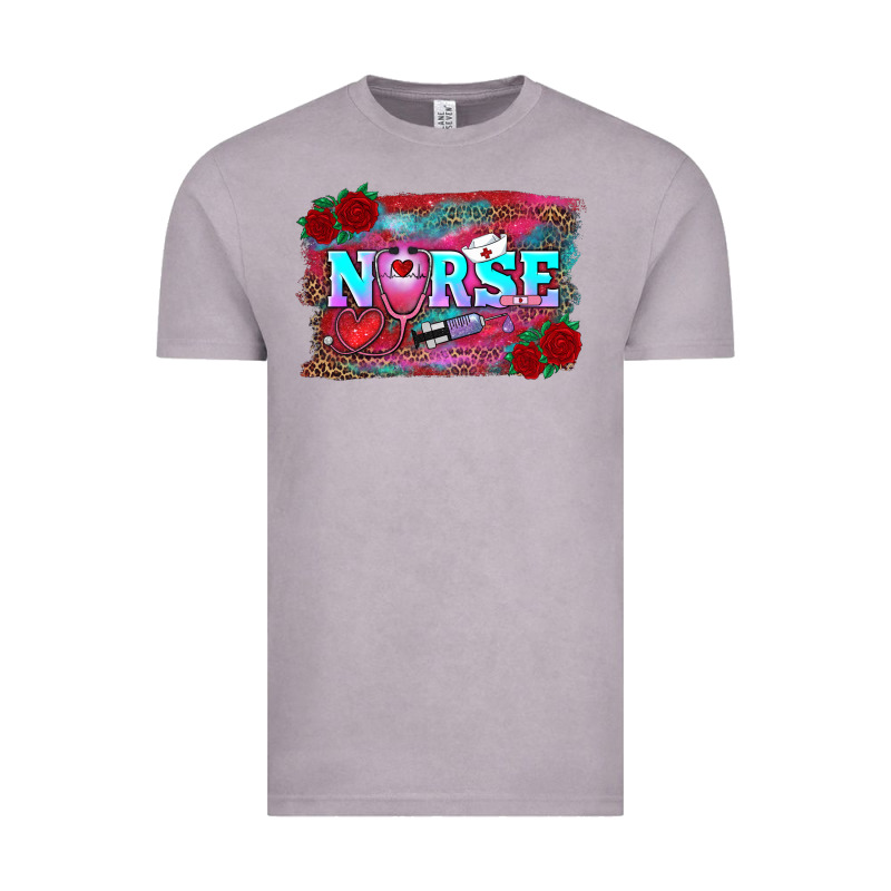 Valentine's Day Nurse With Leopard And Turquoise Background Vintage Tee by RanaPortraitStore | Teevron