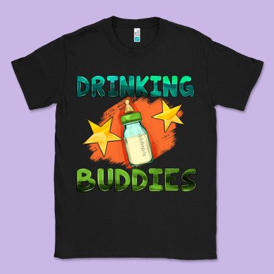 Drinking Buddies With Baby Bottle Classic Tee Designed By Hra Design Shop