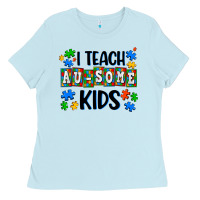 Baby Blue i teach ausome kids Ladies Tee - AdoDesignShop