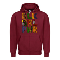 Burgundy black girl power Zipper Hoodie - BundleAndBundleShop