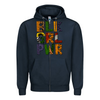 Navy black girl power Zipper Hoodie - BundleAndBundleShop