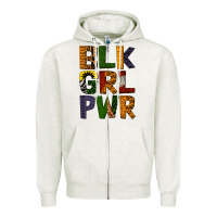 Oatmeal Heather black girl power Zipper Hoodie - BundleAndBundleShop