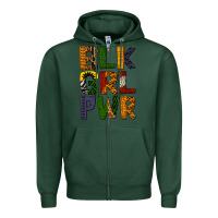Sports Green black girl power Zipper Hoodie - BundleAndBundleShop