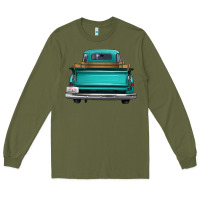 Army Green western truck back view Long Sleeve Tee - FaDigitalArtStudio