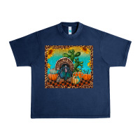 Navy turkey and pumpkins Urban Heavy Tee - RanaPortraitStore