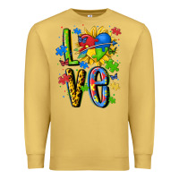 Antique Gold autism love Premium Sweatshirt - MaliasSmallBusiness