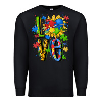 Black autism love Premium Sweatshirt - MaliasSmallBusiness
