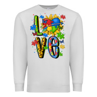 Dove Grey autism love Premium Sweatshirt - MaliasSmallBusiness