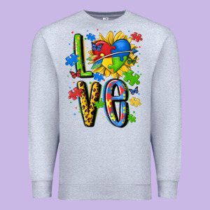 Autism Love Premium Sweatshirt Designed By Maliassmallbusiness
