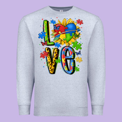 Autism Love Premium Sweatshirt Designed By Maliassmallbusiness