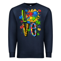 Navy autism love Premium Sweatshirt - MaliasSmallBusiness