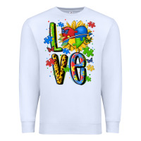 White autism love Premium Sweatshirt - MaliasSmallBusiness