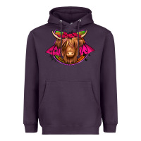 Plum halloween highland cow horseshoe Heavyweight Hoodie - Jasminsmagicworld
