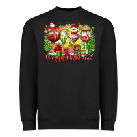 Black merry christmas wine glasses Heavyweight Sweatshirt - Zillion Design Studio