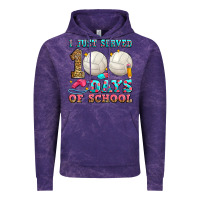 Cloud Purple i just served 100 days of school volleyball Vintage Hoodie - Zillion Design Studio