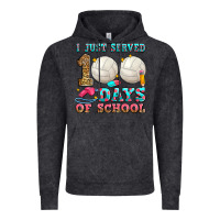 Vintage Black i just served 100 days of school volleyball Vintage Hoodie - Zillion Design Studio
