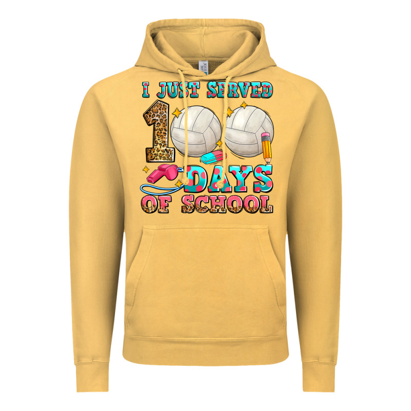 I Just Served 100 Days Of School Volleyball Vintage Hoodie by Zillion Design Studio | Teevron