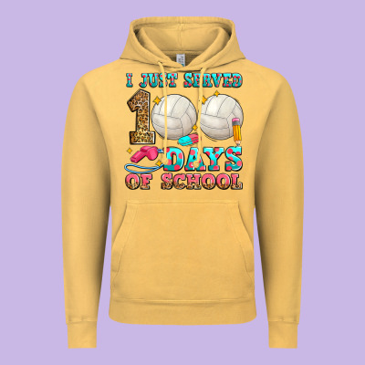 I Just Served 100 Days Of School Volleyball Vintage Hoodie Designed By Zillion Design Studio
