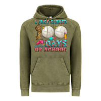 Vintage Olive i just served 100 days of school volleyball Vintage Hoodie - Zillion Design Studio