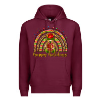 Burgundy Happy holidays elf gnome Premium Hoodie - NancyCooperArtShop