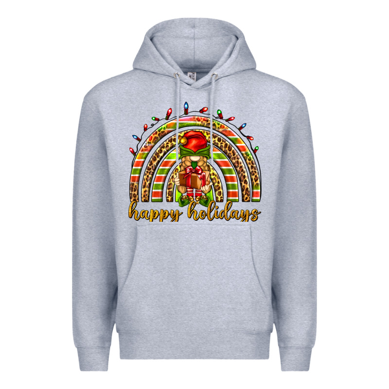 Happy Holidays Elf Gnome Premium Hoodie by NancyCooperArtShop | Teevron